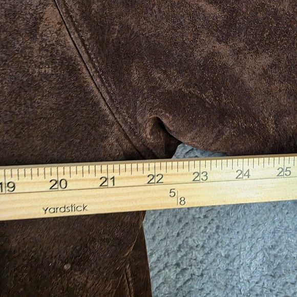 Womens G-III Real Suede Leather Coat Long Brown Faux Shearling Western Ranch M - Picture 6 of 15